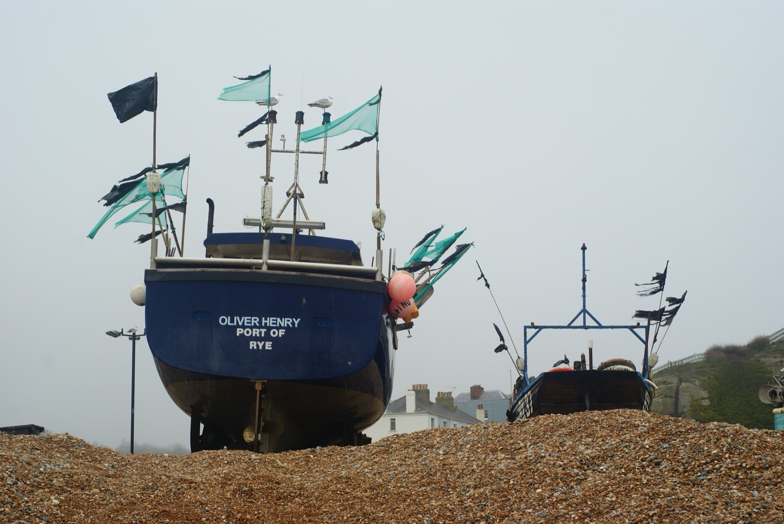 Barcos de pesca en la playa de Hastings